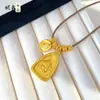 Novo Estilo Chinês Antigo Ouro de Areia Triângulo Amarelo Deus da Riqueza Pingente de Borla DIY Corrente de Suéter Tendência Nacional Acessório de Borla Vajra Pestle