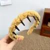 Diadema Retro de Felpa Dentada para Mujer, Nuevo Accesorio para el Cabello Simple y Elegante Antideslizante de Otoño e Invierno