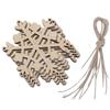 Colgantes de Copo de Nieve de Madera Navideños Más Vendidos de Aliexpress, Colgantes Navideños Creativos de Copo de Nieve Calado, Juego de 10 Artesanías de Madera