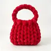 Nueva bolsa de terciopelo transfronteriza, bolsa tejida hecha a mano para bricolaje, bolsa tejida con hilo de terciopelo de cristal hilado en núcleo, bolso de mano para mujer, bolso cruzado