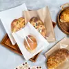 Saco de Papel com Meio Filme para Pão, Saco para Pão Recém-assado, Saco Prático, Saco para Sanduíche, Saco de Papel Kraft, Embalagem para Panificação, Selável a Calor