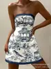 Vestido Tomara que Caia Sem Mangas Amazon Transfronteiriço Feminino Tie-Dye Geométrico Abstrato Estampa Digital 3D Roupas Femininas H573