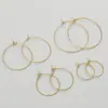 Brincos Redondos de Cobre Banhados a Ouro 14K Material DIY Feito à Mão Brincos Simples de Argola Lisa Preservadores de Cor Acessórios de Joalheria Fivelas de Orelha