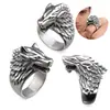 Anillo Retro para Hombre Tendencia Personalizado Moda Dominante Cabeza de Lobo Anillo Joyería Historia de la Mitología Escandinava en Stock