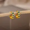 Brincos estilo coreano femininos estilo frio geométricos cor zircônia brincos luxo leve zircônia brincos de alta qualidade joia de orelha atacado
