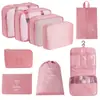 Bolsa de almacenamiento para viajes transfronterizos, set de neceser, bolsa de almacenamiento organizadora de ropa para equipaje de siete piezas, bolsa de almacenamiento de viaje