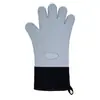 Guantes Térmicos Antiescaldaduras, Guantes de Silicona Resistentes a Altas Temperaturas para Horno, Barbacoa y Horneado, Guantes Impermeables de Cinco Dedos Flexibles, Longitud Extendida