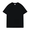 Camiseta de Algodón Puro de Doble Hilo Pesado de 260 g, Color Sólido, Corte Holgado, Cuello Redondo, Hombros Caídos, Manga Corta, Unisex, Texto Bordado y Estampado