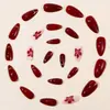 Uñas postizas almendradas con líneas doradas, bordes estilo francés, diseño floral 3D, dulces y geniales, uñas postizas frescas y removibles