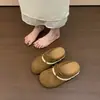 Zapatos de estilo retro Birkenstock con correas de cordón y lazos, pantuflas versátiles de punta cerrada para mujer, nuevas pantuflas slip-on antideslizantes de otoño 2026
