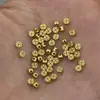 Prata S925 banhada a ouro tamanho pequeno oca cobre com contas DIY acessórios feitos à mão dourado colar pulseira com contas