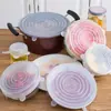 Cubierta de silicona para conservar la frescura de seis piezas, película de cocina multifuncional estirable, tapa sellada para recipiente de alimentos, venta al por mayor