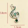 Colgante de Nota Musical con Pedrería de Aleación Accesorios de Joyería DIY Hechos a Mano Incrustado con Diamantes Versátil Vintage Colgantes para Collar Pendientes