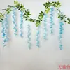 Decoração de Trepadeira Artificial de Flores de Glicínia, Planta de Cordão de Trepadeira Artificial de Plástico para Cobrir Tubos de Ar Condicionado