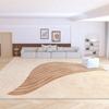 Alfombra de Anillo Estilo Crema para el Hogar Terciopelo Dormitorio Alfombra Completa para Mesa de Café Resistente a la Suciedad Fácil de Cuidar Felpudo Alfombra para Sofá de Sala de Estar