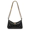 Bolso Nuevo de Piel de Cordero Xiangjia Versátil Acolchado Estilo Chanel con Cadena, Bolso de Mano de Piel Genuina para el Trabajo, Bolso Cruzado de Hombro para Mujer