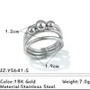 Anillo de Acero Inoxidable con Personalidad Geométrica de Moda Oro de 18K y Plata Anillo Abierto Acero de Titanio No se Desvanece Joyería Transfronteriza