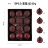 Bolas Navideñas Estilo Retro Transfronterizas de 8 cm, Caja de 12 Piezas de Bolas Decorativas, Decoración de Escena Festiva, Adornos para Árbol de Navidad
