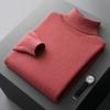 Suéter de lana de solapa alta para otoño e invierno, nuevo, informal, versátil, grueso, suelto, de punto, suéter de talla grande para hombre.