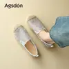 Sapatos de Pescador Augu Shiden com Malha e Sola Grossa para Mulheres 2026 Novos Sapatos de Verão Slip-On Preguiçosos Sapatos Casuais Leves