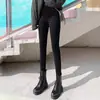 Calça de maternidade para usar fora, calça de base, outono e inverno, forrada com fleece, jeans espessado, tamanhos grandes, suporte para a barriga, roupas de maternidade, roupas de inverno, durante a gravidez