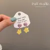 Brincos Amarelos Esmaltados com Bolinhas 2025 Novo Estilo Fresco e Simples com um Toque Vintage, Acessórios de Orelha de Luxo Leve