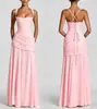 2026 Nuevo Vestido Largo Fruncido con Tirantes Estilo Europeo y Americano, Vestido de Noche Ajustado, Elegante y con Estilo Vestido Transfronterizo para Mujer