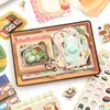 Xin Mo Paquete de Materiales para Bento de Comida Retro Pegatinas de Comida Retro para Diario Collage Manualidades Set de Materiales Decorativos