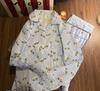 Pijama de Algodão Nuvem para Mulheres Primavera e Outono Novo Desenho Animado Fofo Calça de Manga Longa Conjunto de Roupa de Casa Transfronteiriça para Dormitório Estudantil