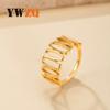Anillo de acero inoxidable nuevo transfronterizo diseño de nicho femenino viento frío anillo de dedo alimenticio corte joyería geométrica de acero inoxidable fábrica