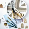 Juego de Vajilla Estilo Occidental Xujia para Uso Doméstico, Cuchillo, Tenedor y Cuchara de Acero Inoxidable con Mango de Cerámica Colorido Estilo Occidental para Filete y Postre