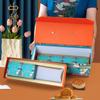 Caja de embalaje para pastel de luna nueva en existencia Caja de regalo para pastel de luna de 8 y 6 granos Caja de regalo personalizada de doble capa con sentido avanzado para el Festival del Medio Otoño