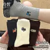 Calcetines para Mujer, Calcetines de Algodón Otoño e Invierno, Calcetines Holgados Versátiles con Bordado de Dibujos Animados de Gato Animal, Calcetines Lindos de Media Pantorrilla al por Mayor