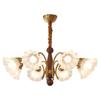 Lámpara de araña de estilo retro americano para sala de estar, estilo francés romántico con flores de lirio de los valles, de cristal, de madera maciza medieval, para dormitorio y comedor