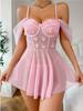 Comercio Exterior Mayorista Europeo, Americano y del Sudeste Asiático Ropa de Mujer Sexy Pura Pasión Tirantes Lencería Sexy Vestido de Malla Transparente