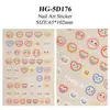 Pegatina de uñas de dopamina de moda 5D relieve hueco caricatura patrón diy pegatina de arte de uñas joyería HG