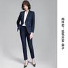 Traje de Dos Piezas para Mujer: Blazer Cruzado y Pantalones Otoño/Invierno 2025 Nuevo Estilo Profesional para el Trabajo, Elegante y Favorecedor