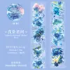 Cinta PET Yiniao Serie Color Fluyente Tinta de Salpicadura Acuarela 3D Decoración de Diario DIY Pegatinas Reutilizables 6 Diseños