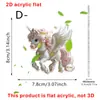 Cavalo Unicórnio Fantasia Transfronteiriço Ornamento Pendurado 2D de Acrílico para Interior de Carro, Presente de Feriado Estilo Curativo Menina