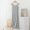 Saia colete de modal feminina de verão fina de comprimento médio vestido interno sem mangas camisola tamanho plus simples para casa