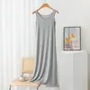 Saia-colete de modal plus size feminina primavera e verão solta longa cor sólida saia de base evasê roupão de casa
