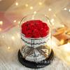 Flor Eterna Ramo de Rosas Artificiales con Cubierta de Cristal, Adorno de Lámpara de Flores, Adorno de Flor de Jabón, Navidad, Día de San Valentín, Regalo de Cumpleaños