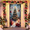 Cortina de Puerta Navideña Tela Colgante Árbol de Navidad Muñeco de Nieve Hombre Mayor Tema Decoración de Entrada Arreglo Festivo Fuente Transfronteriza Fábrica