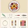 Novo kit de bordado de ponto cruz floral transfronteiriço série 2026, moldura redonda, bordado DIY simples em inglês