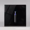 Painel de botões tipo tecla de piano preto de vidro temperado para interruptor transfronteiriço com luz LED embutida para tomada de Casa Hotel Villa