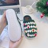 Kit Completo de Materiais para Chinelos de Natal Tecidos à Mão DIY Tira de Gelo Lã Sapatos Crochê Artesanal Masculino e Feminino Inverno