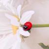 Besouro de madeira Coccinella septempunctata ornamentos de micro paisagem de musgo