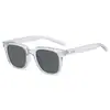 Populares Gafas de Sol Grises Transparentes Gm para Mujer, Versátiles, Modernas, Estilo de Alta Gama, Protección Solar, Protección UV, Lentes Polarizadas