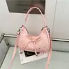 Bolsa de axila fofa estilo coreano com laço artístico transfronteiriça 2026 bolsa tote grande capacidade para o dia a dia, transversal, de ombro