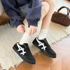 Zapatos Blancos con Cordones Bloques de Color Suela Gruesa Comercio Exterior Invierno 2025 Nuevo Talla Grande Versátiles Zapatos de Entrenamiento Moral Zapatillas Casuales Venta al por Mayor